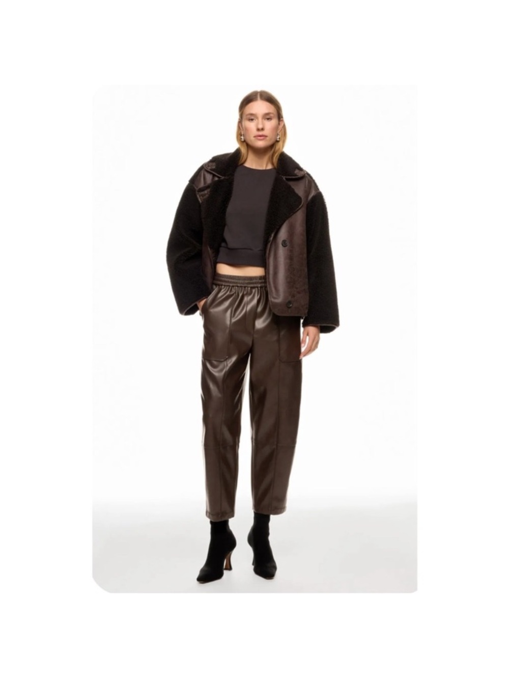 3.1 Phillip Lim The Leather Pull On Trouser, Size: M
